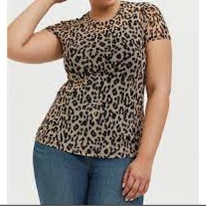 Torrid Leopard print mesh shirt 18/20